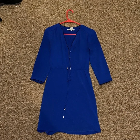 h&m cobalt blue dress H&M Cobalt Blue Long Sleeve Dress